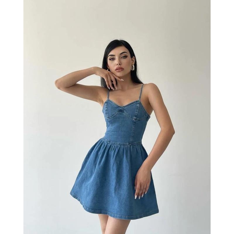 Mini denim dress